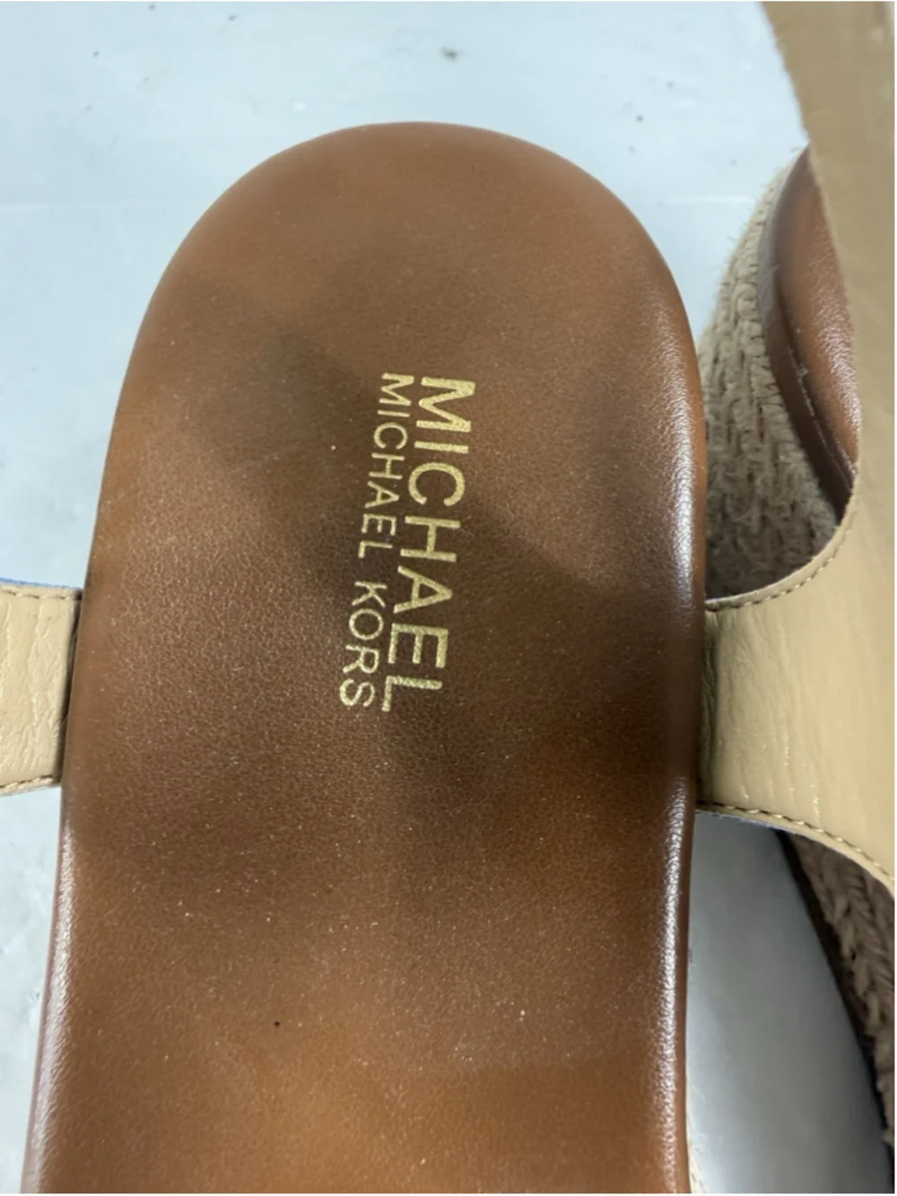Michael Kors Laney Thong Espadrille wedge platform Sandals Blue Size 7M